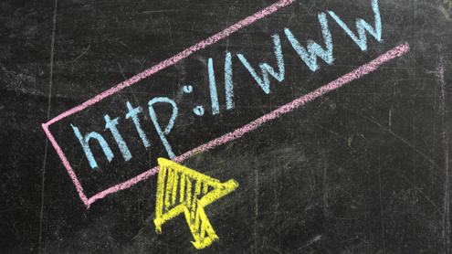 Chalk writing - Visiting web site