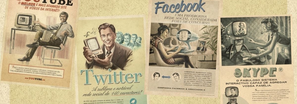 Youtube, Facebook, Twitter, Skype